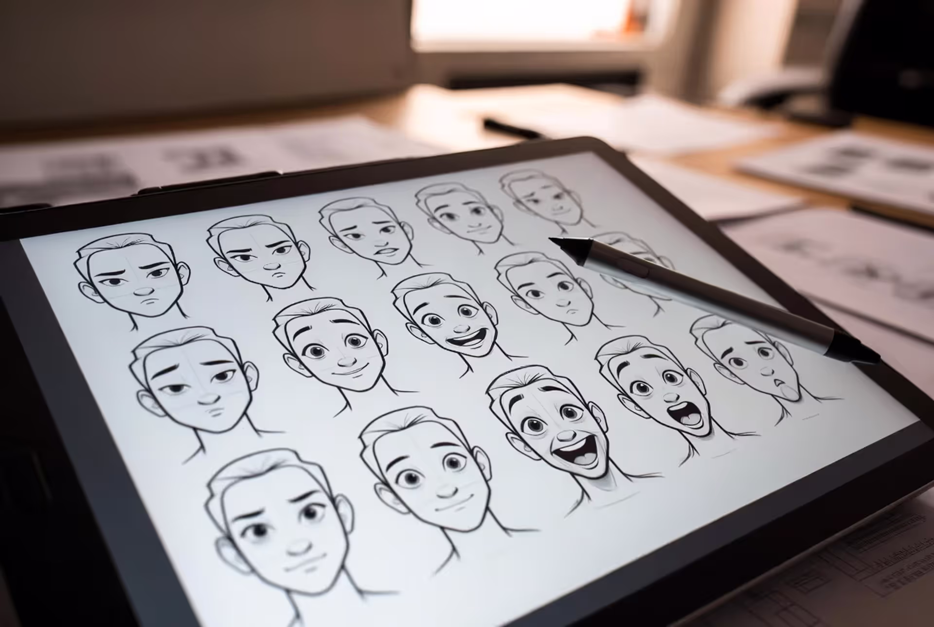 Expression sheets keep characters emotionally consistent
