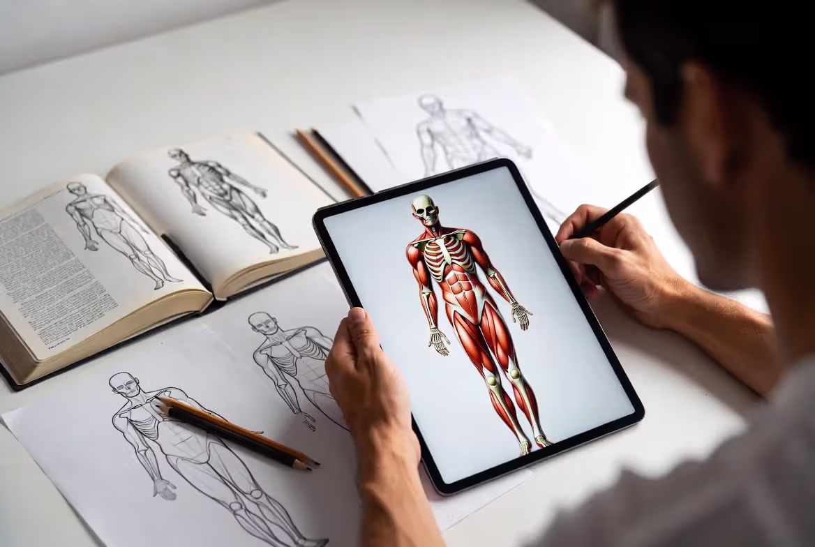 Anatomy tools explain the structure beneath the pose