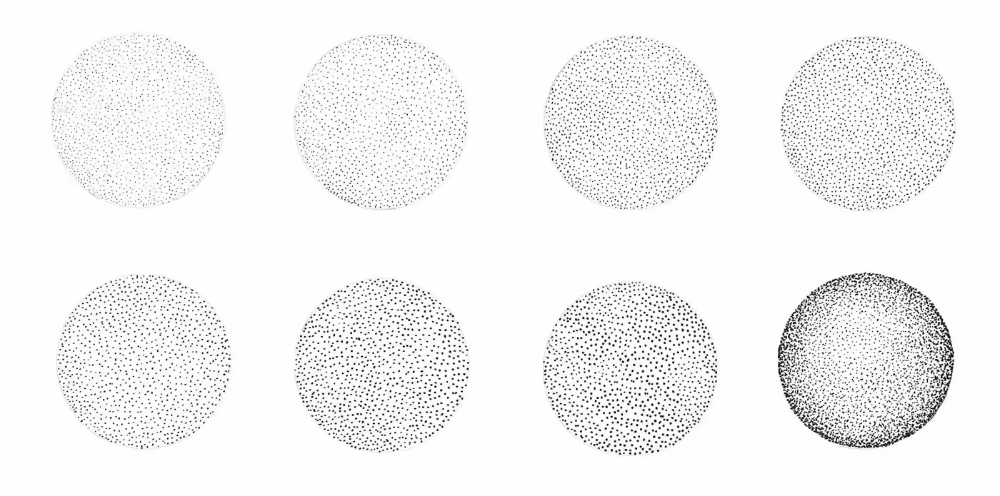 From white to black with dots