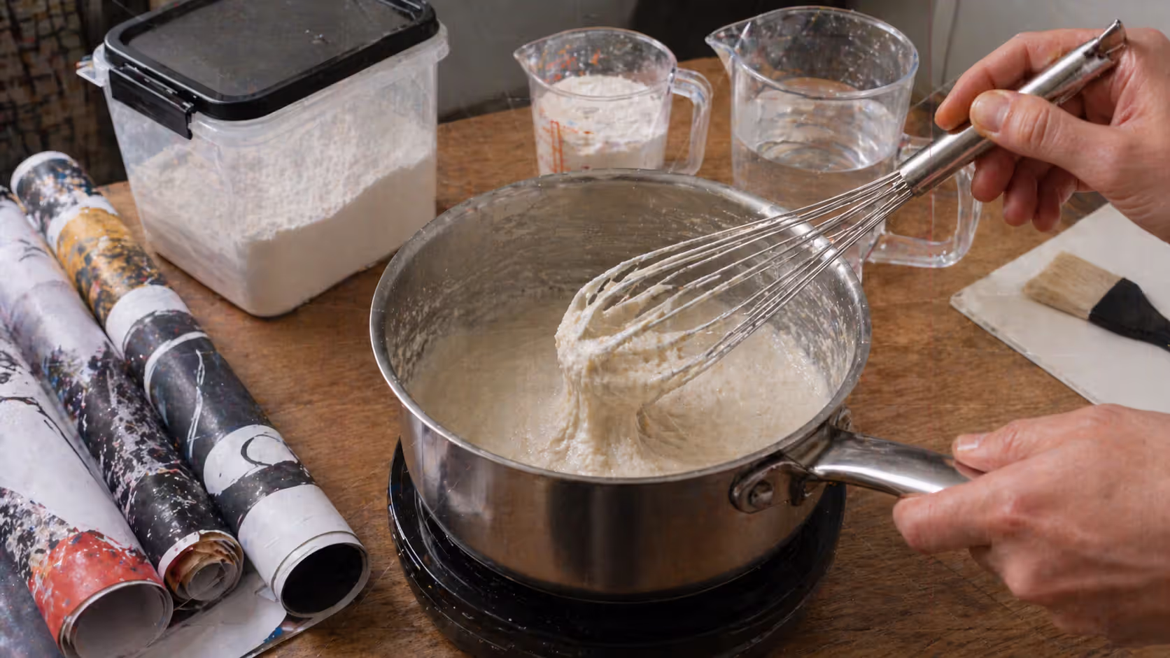 Mixing the adhesive