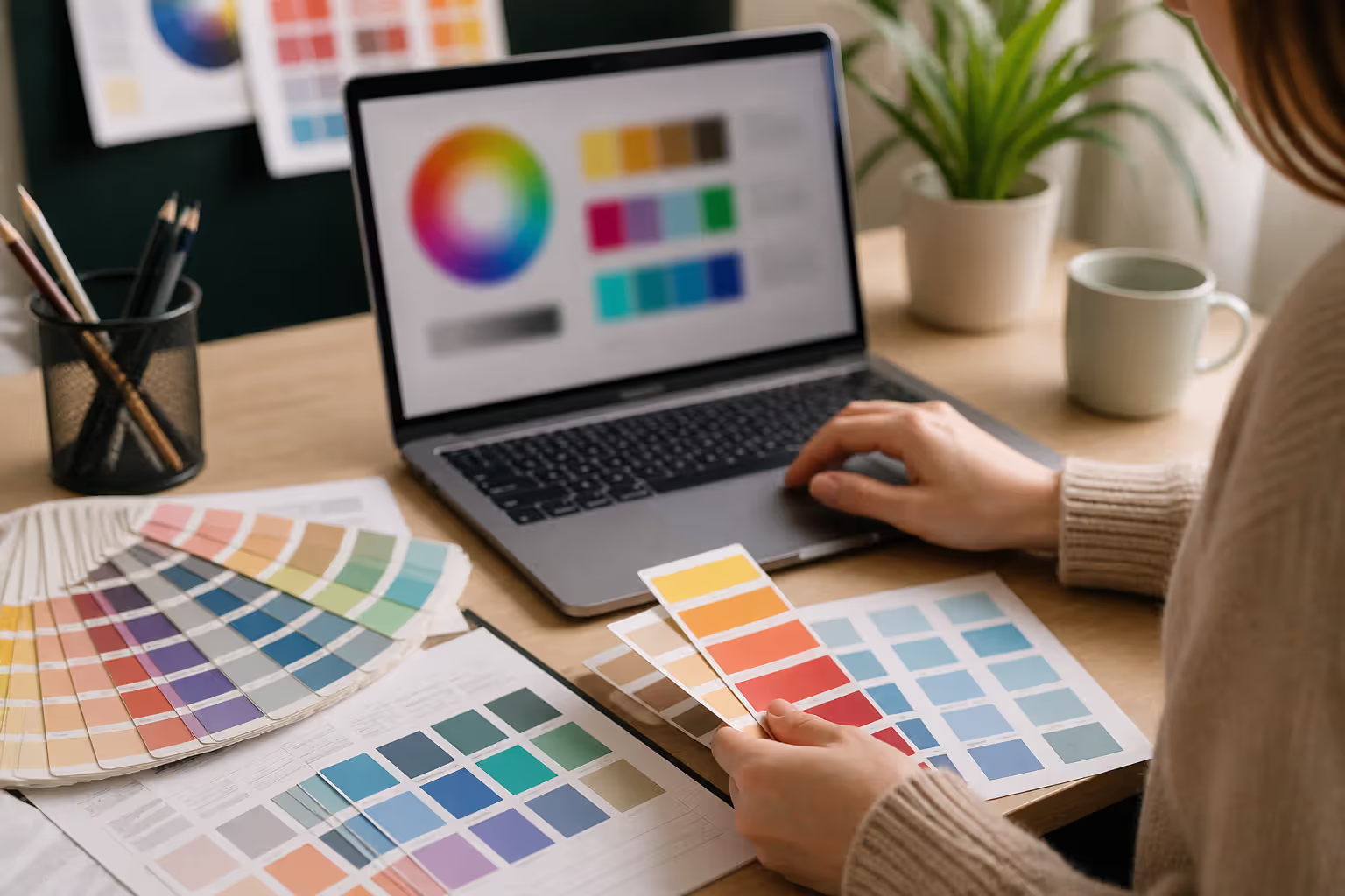 creating analogous color palette on digital design tool