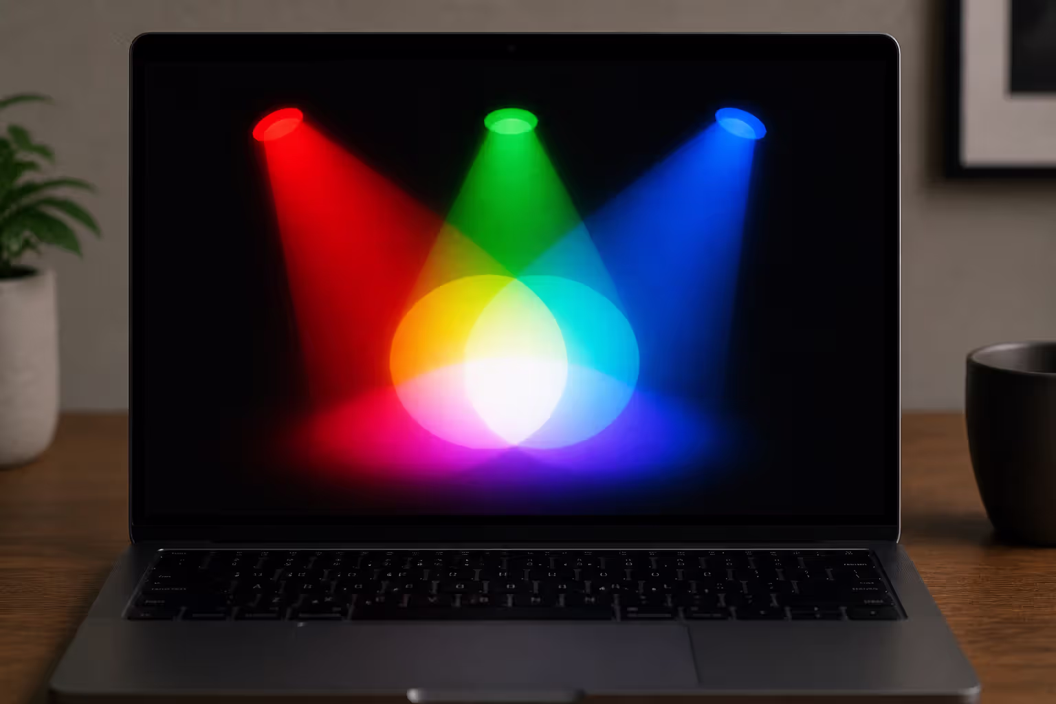 RGB light mixing demonstrating red green and blue color creation
