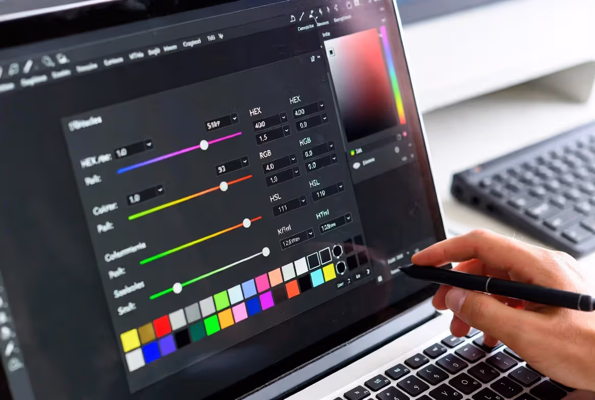color picker tool showing hex RGB and HSL conversion formats