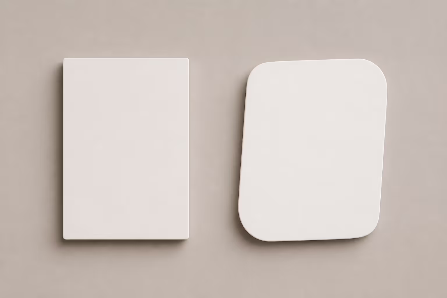 standard rectangle versus asymmetrical rounded shape comparison