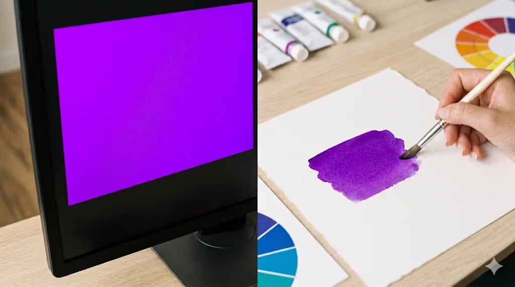 neon screen color compared to dull printed ink result