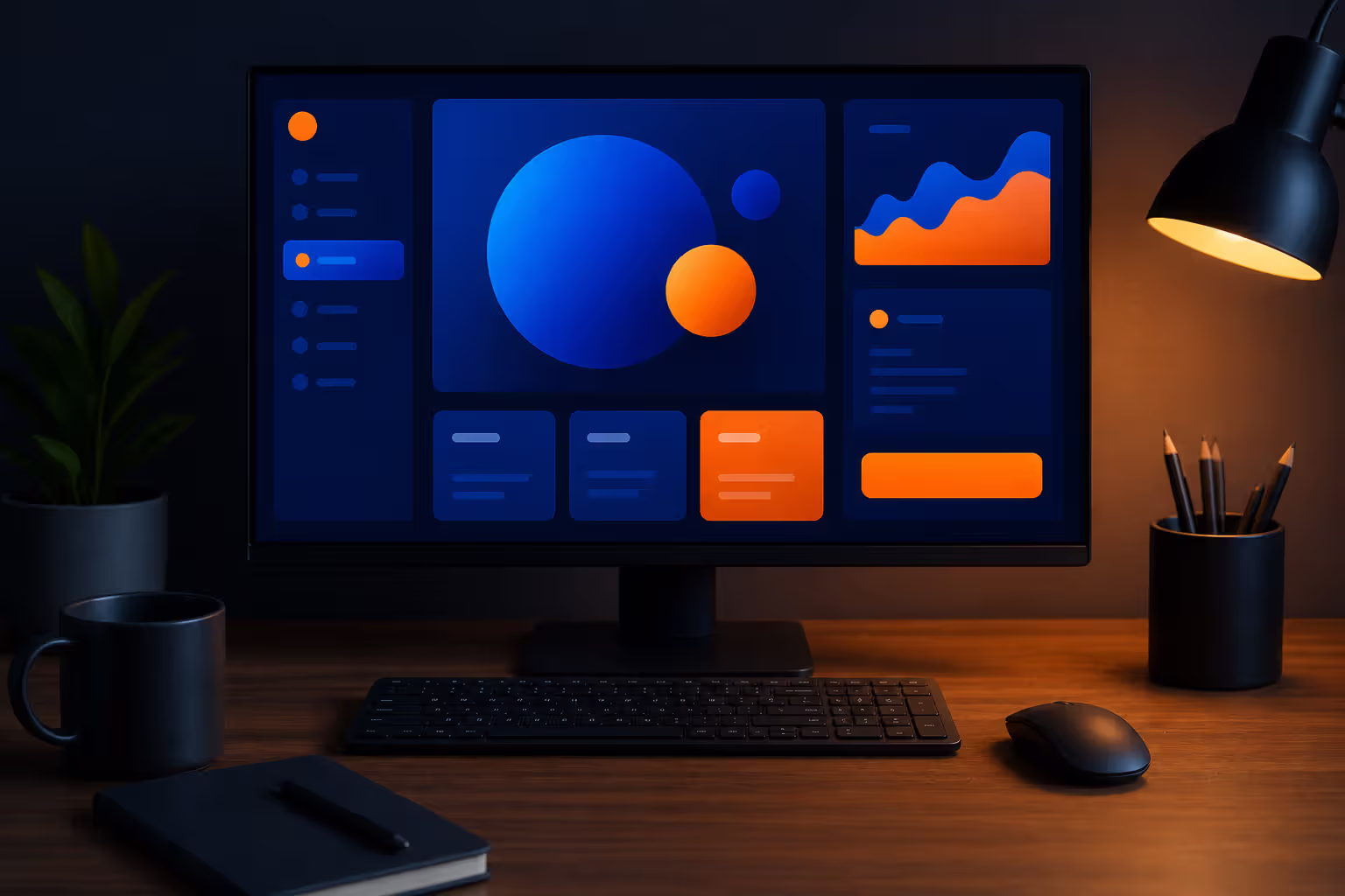 complementary color scheme showing strong contrast in design