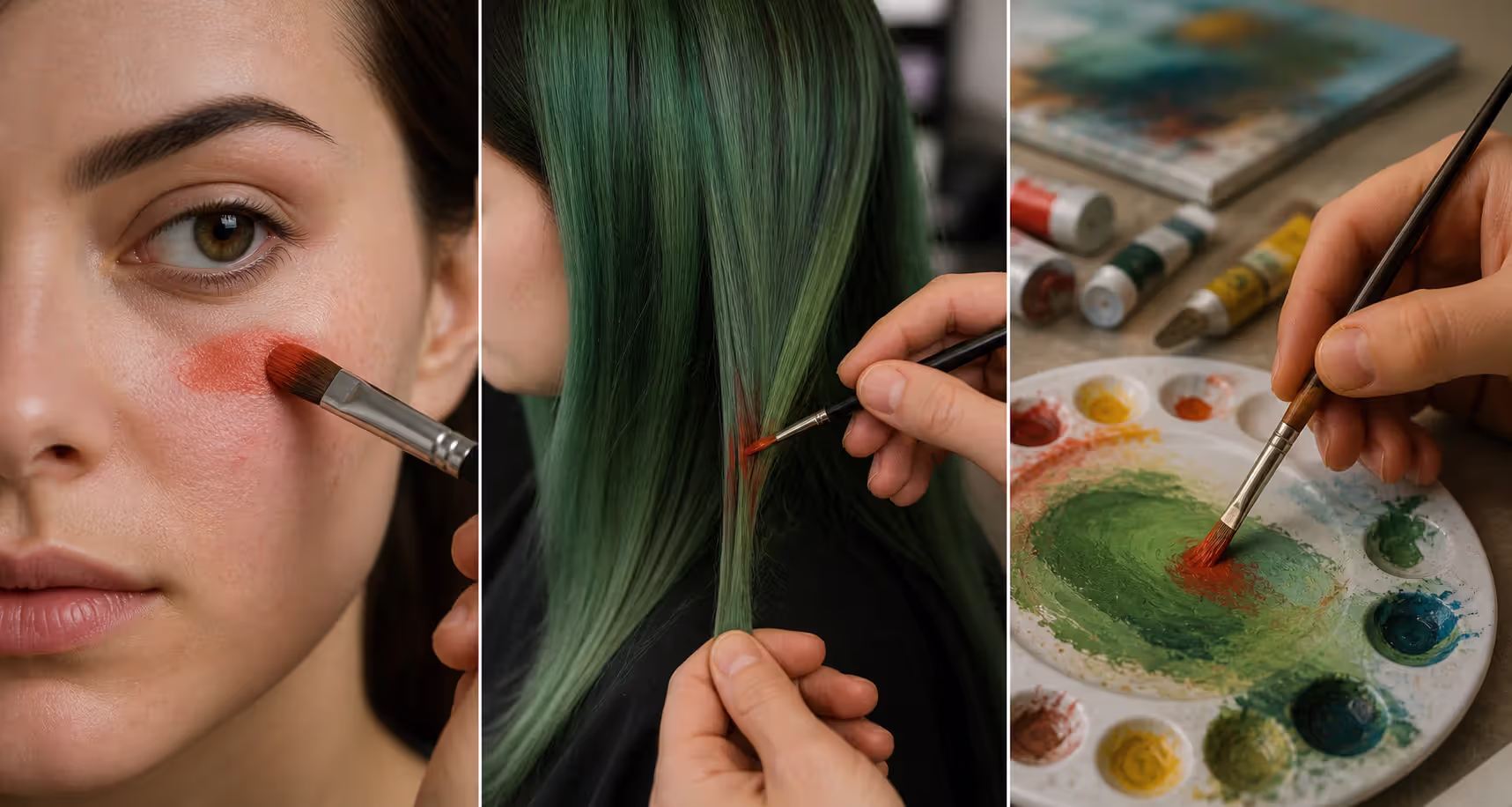 color correction examples in makeup hair and painting