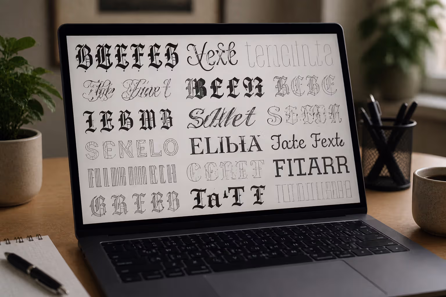 multiple mismatched fonts creating chaotic typography design