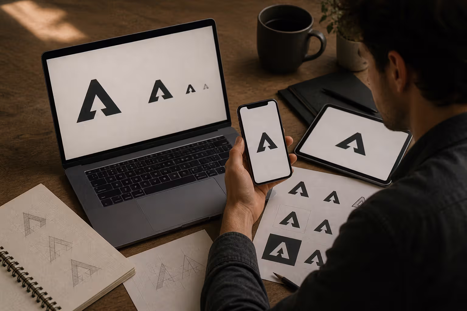 testing logo readability and hidden elements across different screen sizes