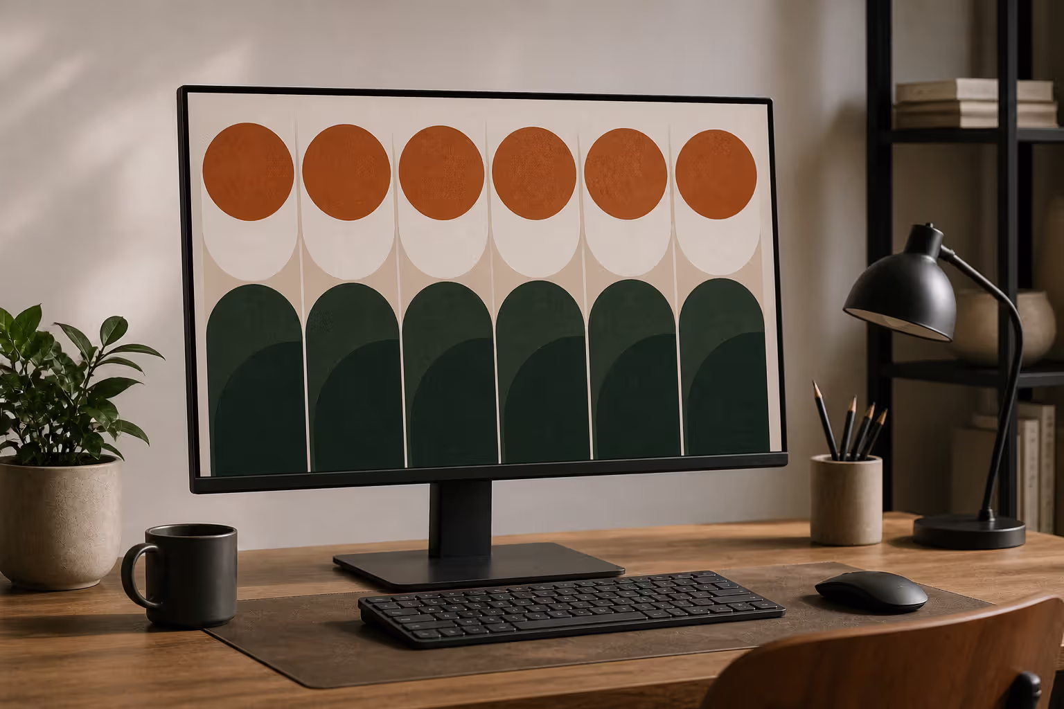 repeating shapes and pattern creating visual rhythm