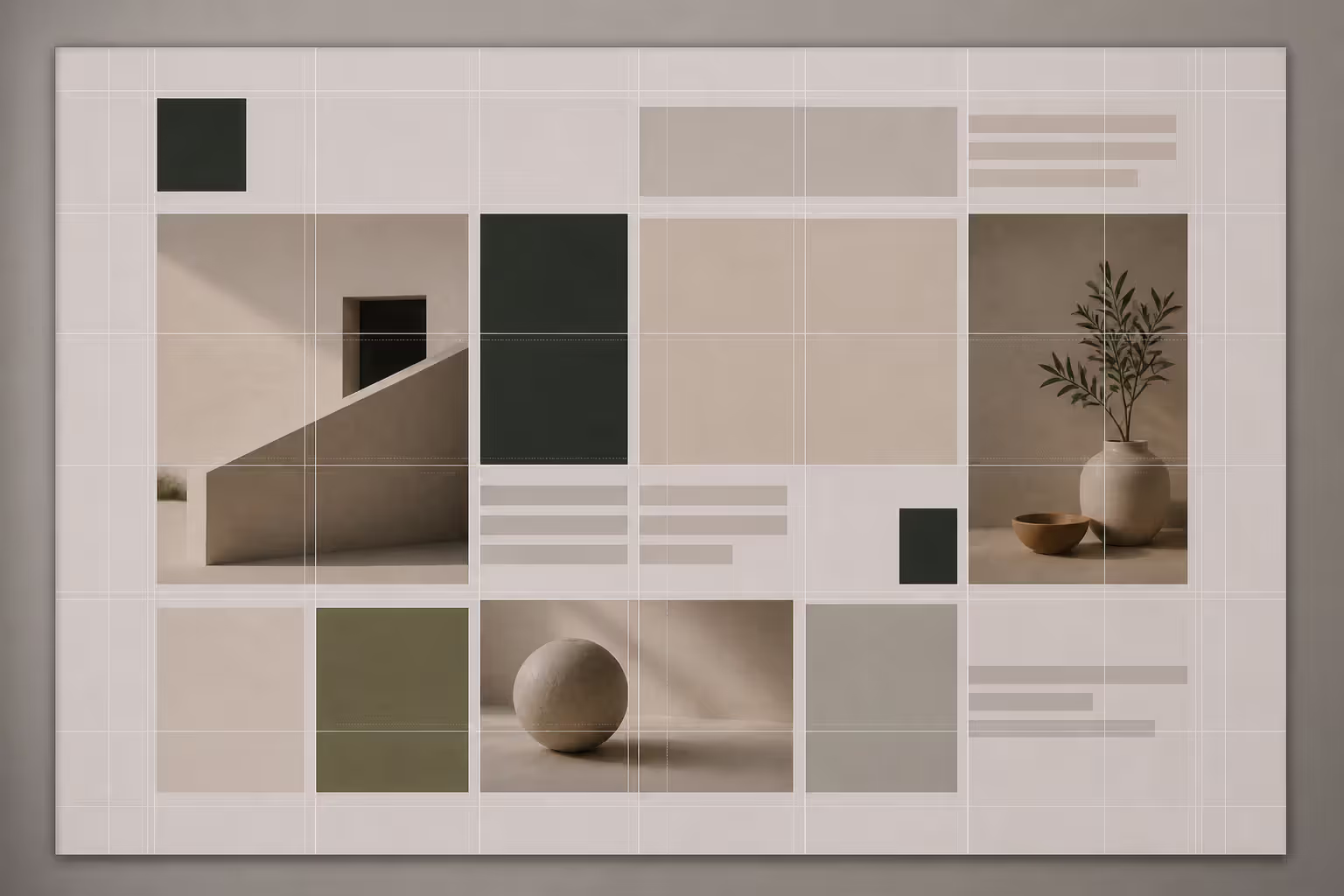 modular grid with rows and columns forming rectangular modules