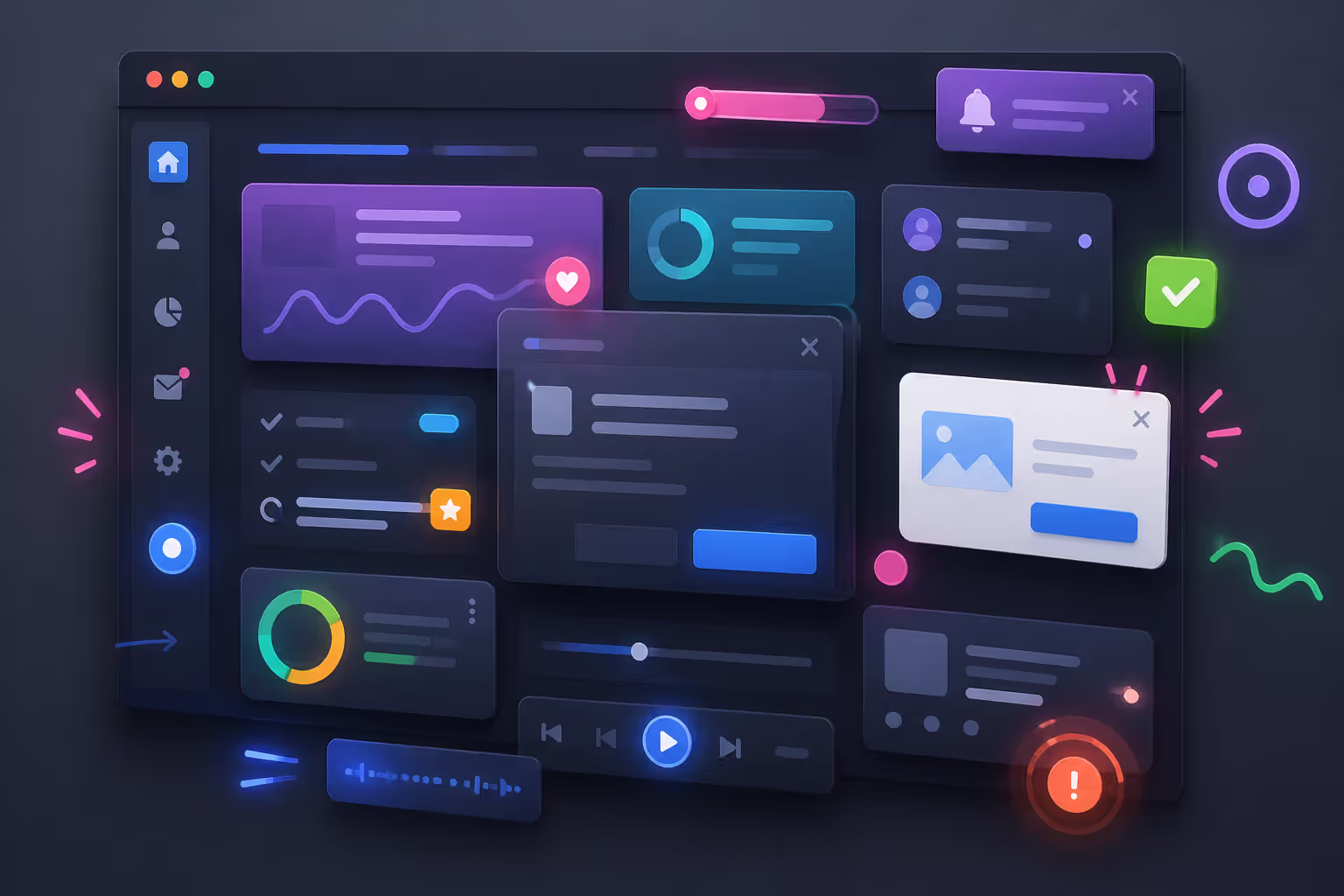 overanimated interface with too many moving elements causing distraction