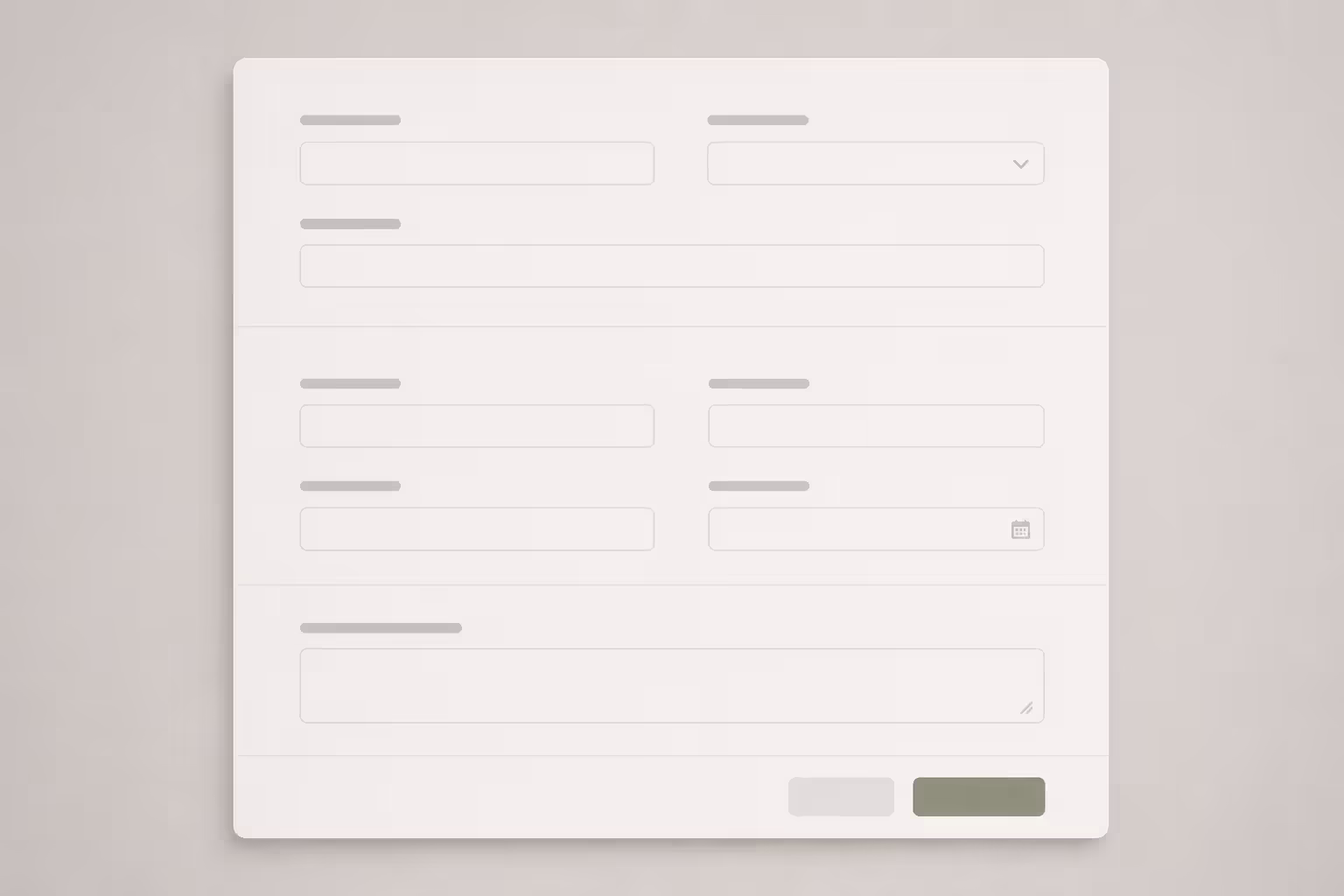 form fields grouped with labels using spacing for clarity