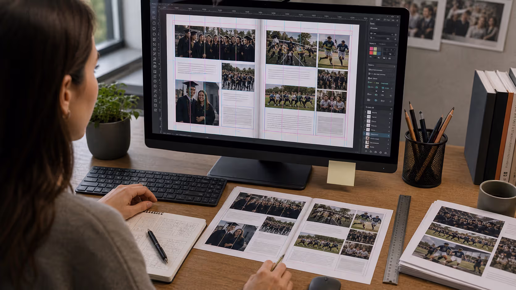 A strong dominant photo guides the reader